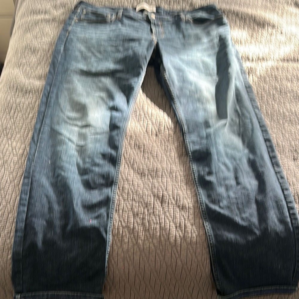 Calvin Klein Blue Straight Jeans with Subtle Fading